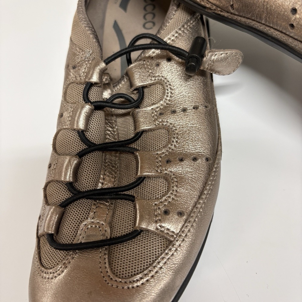 ECCO Vibration II  Women's Bronze Comfort Sneakers Leather Slip-On Size 9  (40) - Picture 9 of 15
